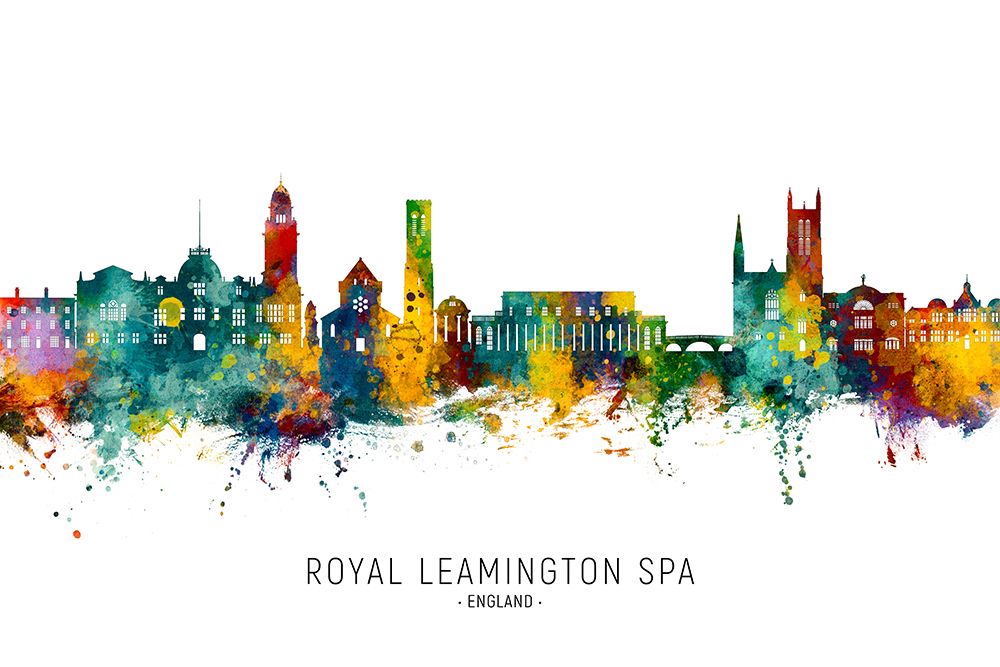 Royal Leamington Spa England Skyline art print by Michael Tompsett for $57.95 CAD