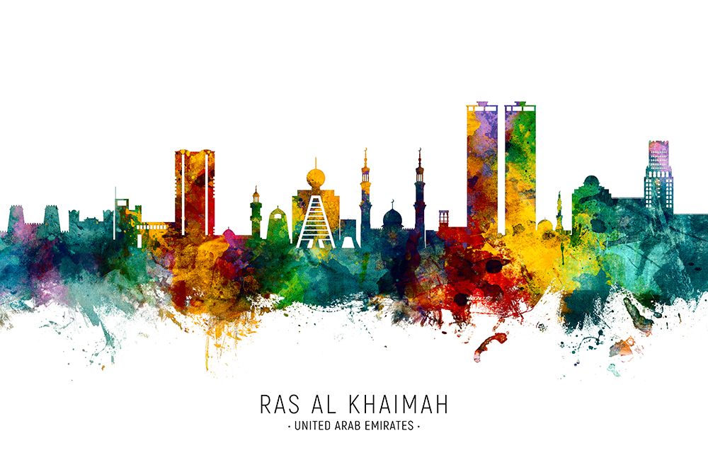 Ras Al Khaimah Skyline art print by Michael Tompsett for $57.95 CAD