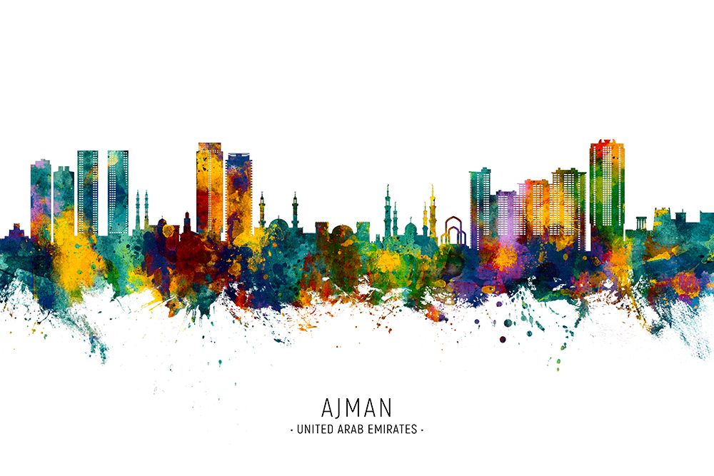Ajman Skyline art print by Michael Tompsett for $57.95 CAD