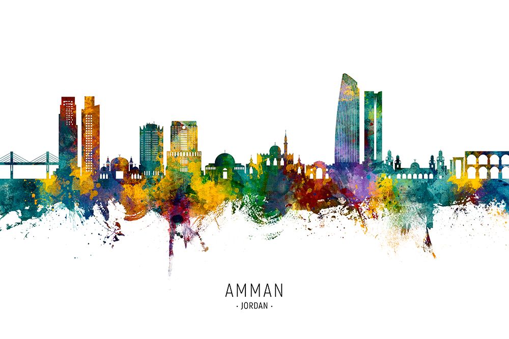 Amman Skyline art print by Michael Tompsett for $57.95 CAD