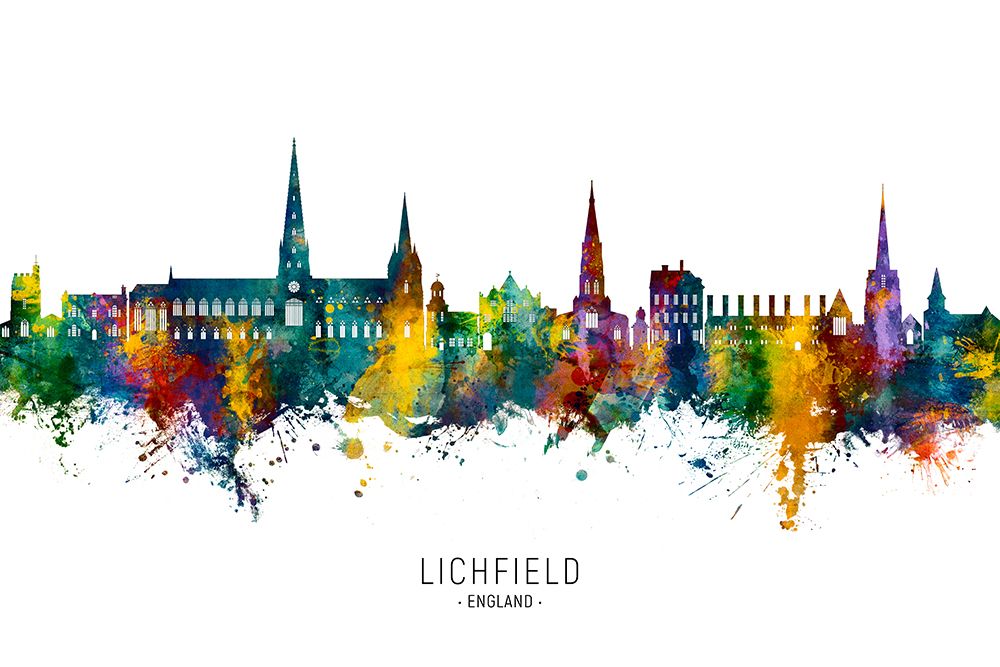 Lichfield England Skyline art print by Michael Tompsett for $57.95 CAD