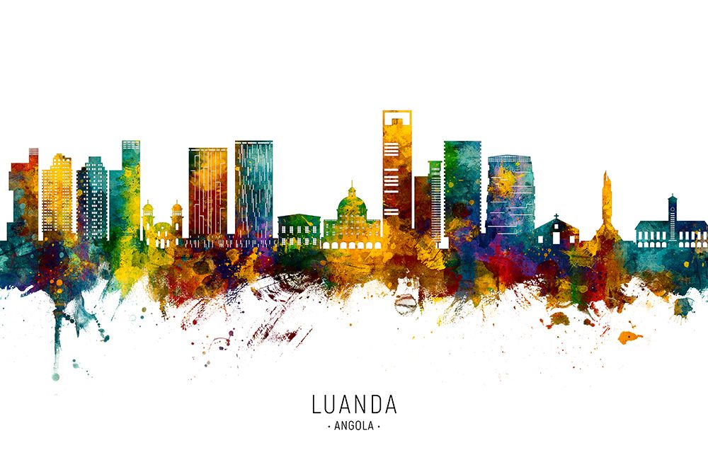 Luanda Angola Skyline art print by Michael Tompsett for $57.95 CAD