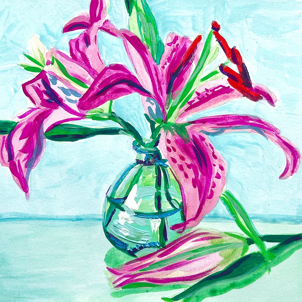 Pink Lilies art print by Key And Sea for $57.95 CAD