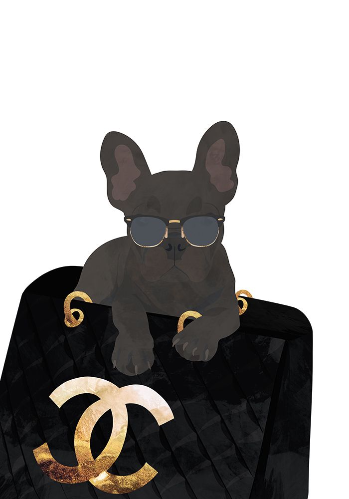 Frenchie in the bag art print by Sarah Manovski for $57.95 CAD