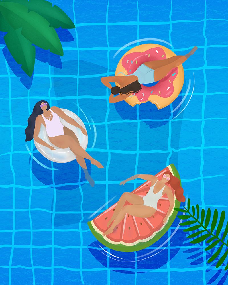 Pool Ladies art print by Petra Lizde for $57.95 CAD