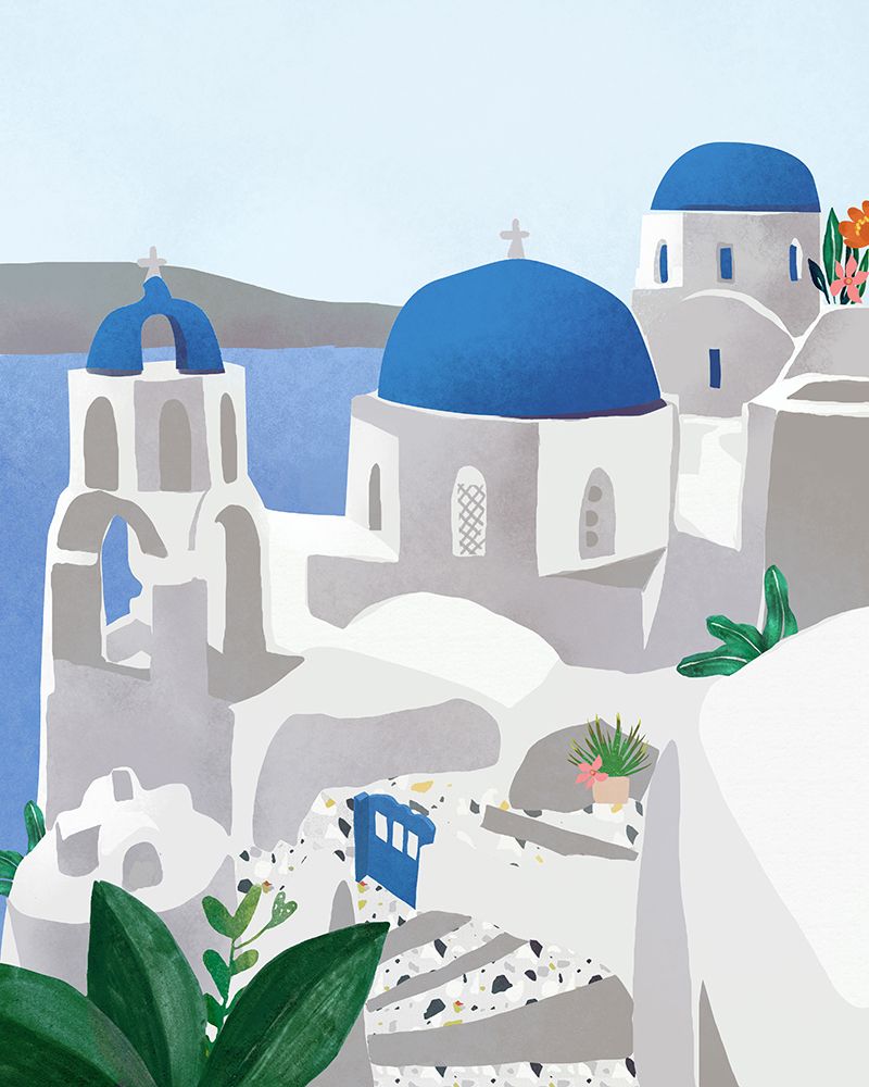 Santorini island art print by Petra Lizde for $57.95 CAD