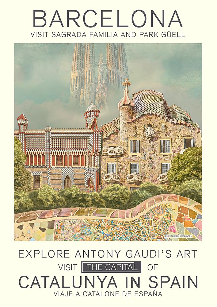 Barcelona print art print by Dionisis Gemos for $57.95 CAD