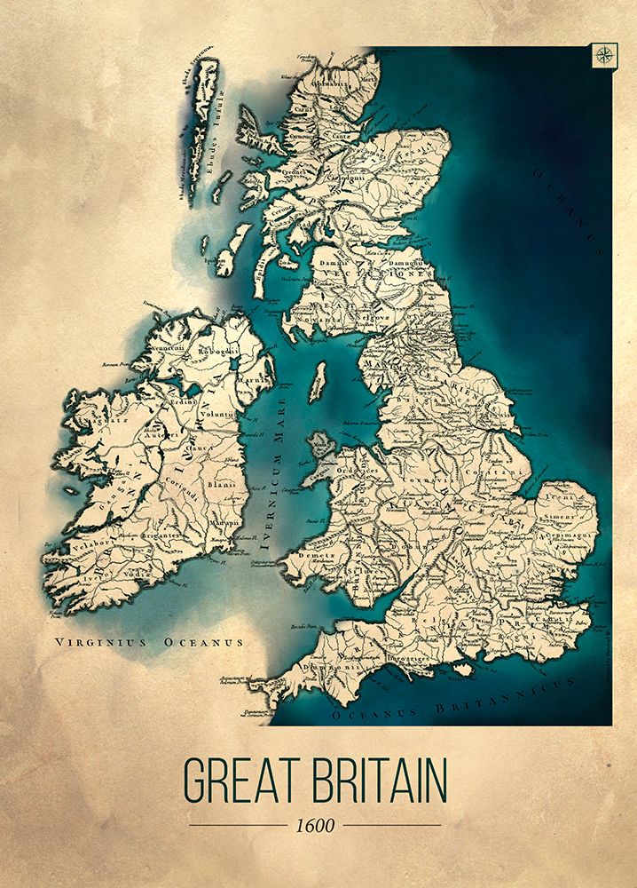 Great Britain map art print by Dionisis Gemos for $57.95 CAD