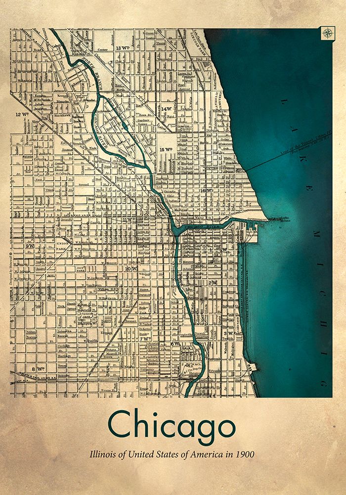 Chicago map art print by Dionisis Gemos for $57.95 CAD