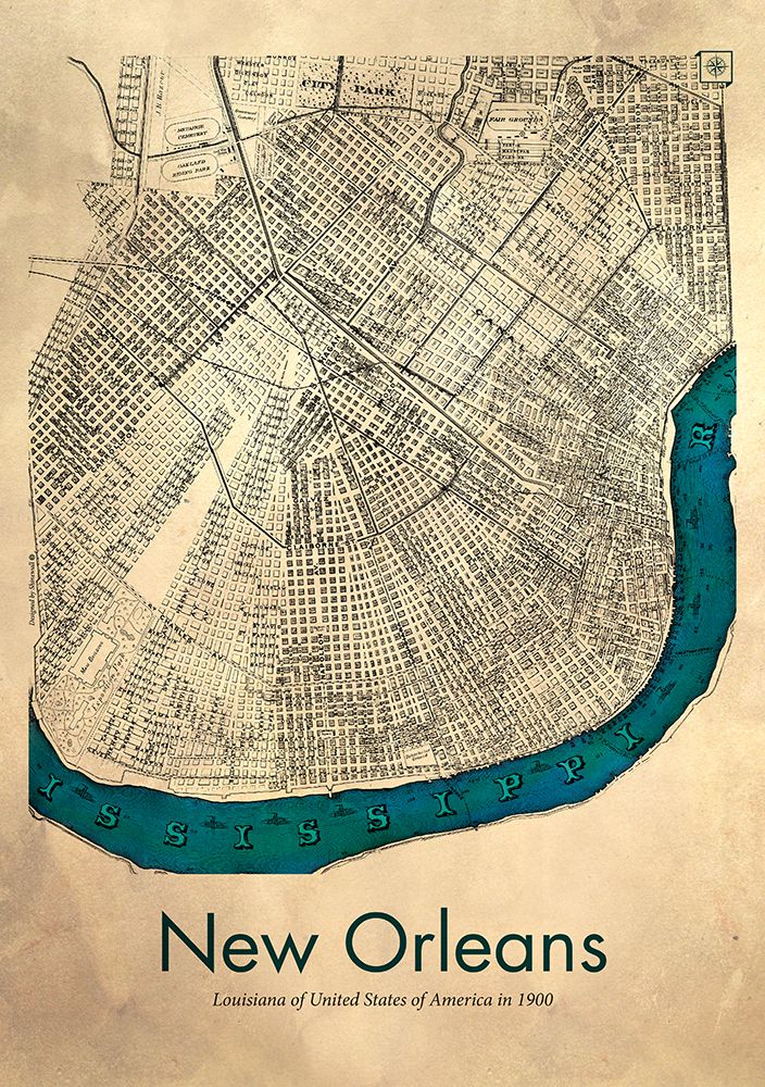 New Orleans map art print by Dionisis Gemos for $57.95 CAD