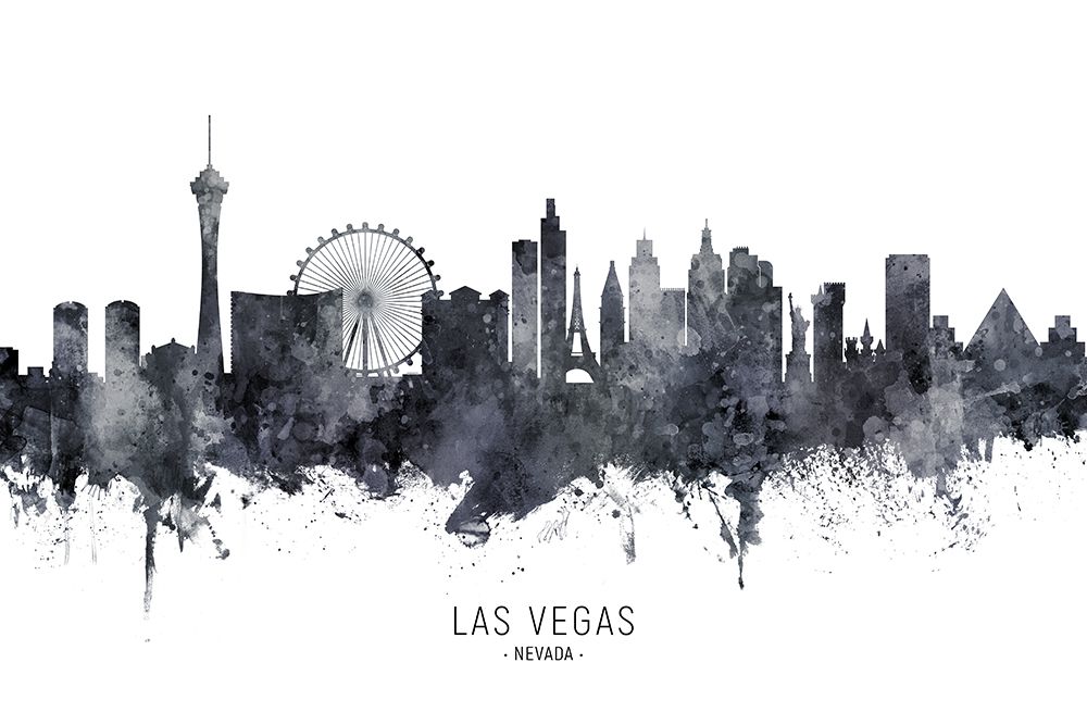 Las Vegas Nevada Skyline art print by Michael Tompsett for $57.95 CAD