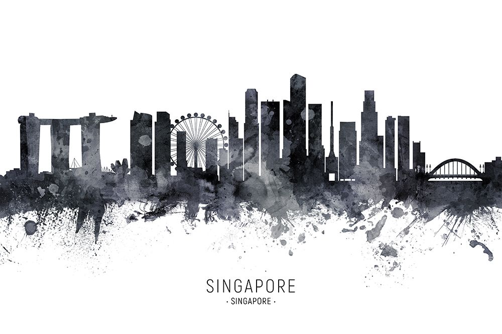 Singapore Skyline art print by Michael Tompsett for $57.95 CAD