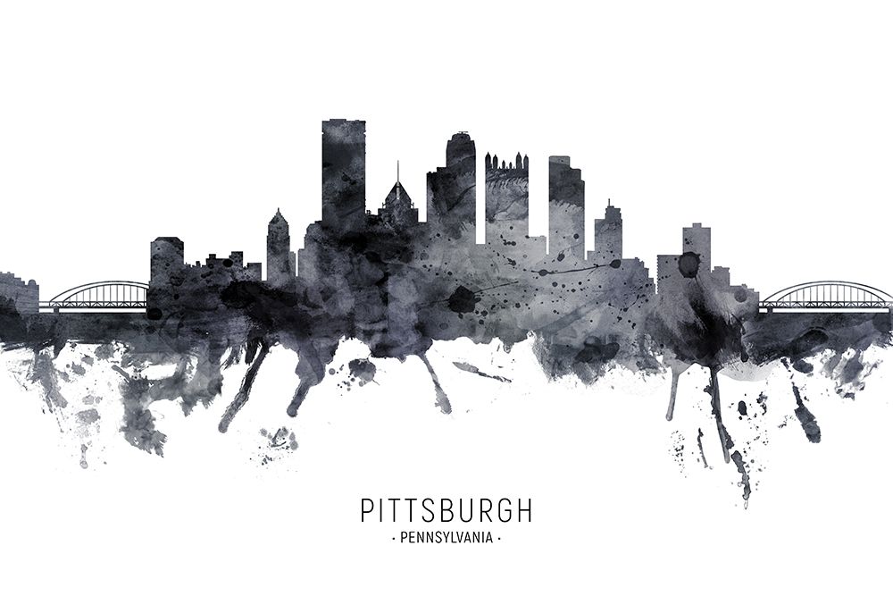 Pittsburgh Pennsylvania Skyline art print by Michael Tompsett for $57.95 CAD