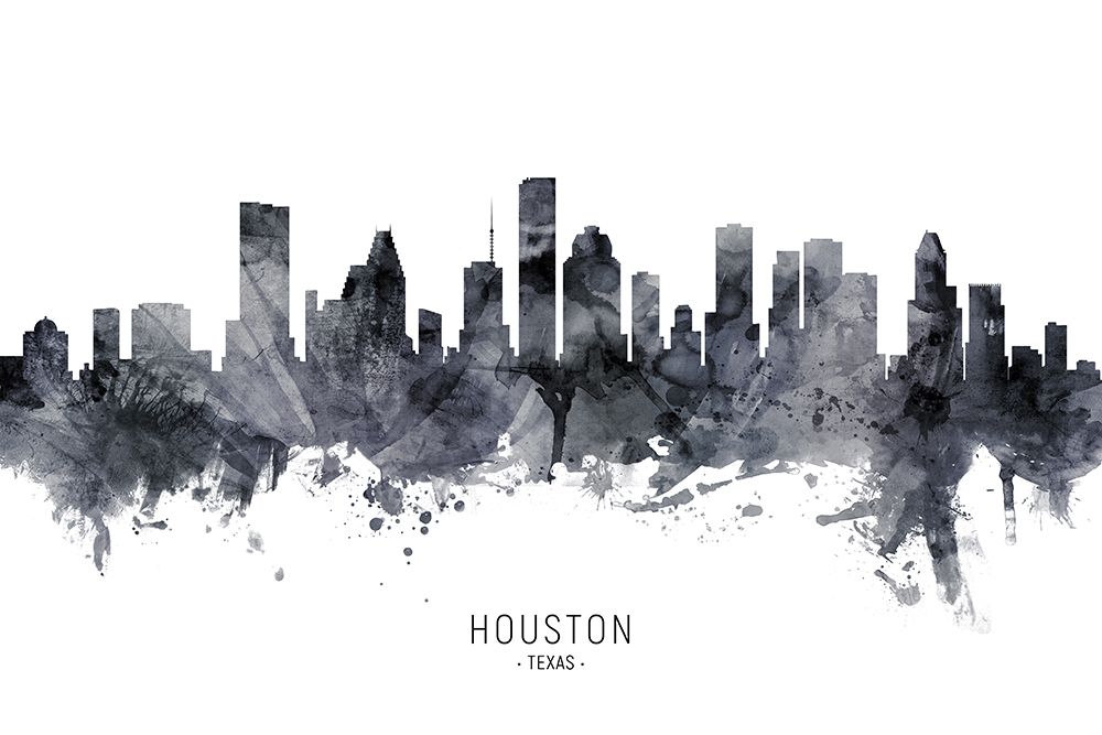 Houston Texas Skyline art print by Michael Tompsett for $57.95 CAD