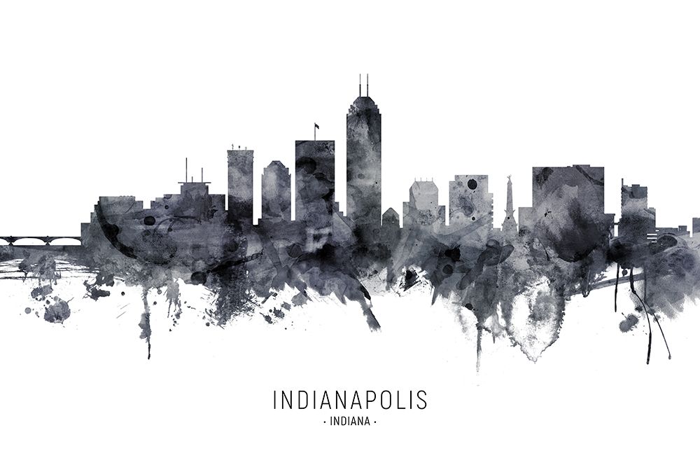 Indianapolis Indiana Skyline art print by Michael Tompsett for $57.95 CAD