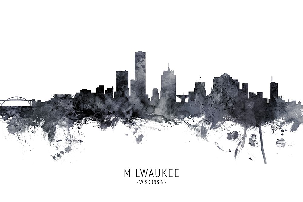 Milwaukee Wisconsin Skyline art print by Michael Tompsett for $57.95 CAD