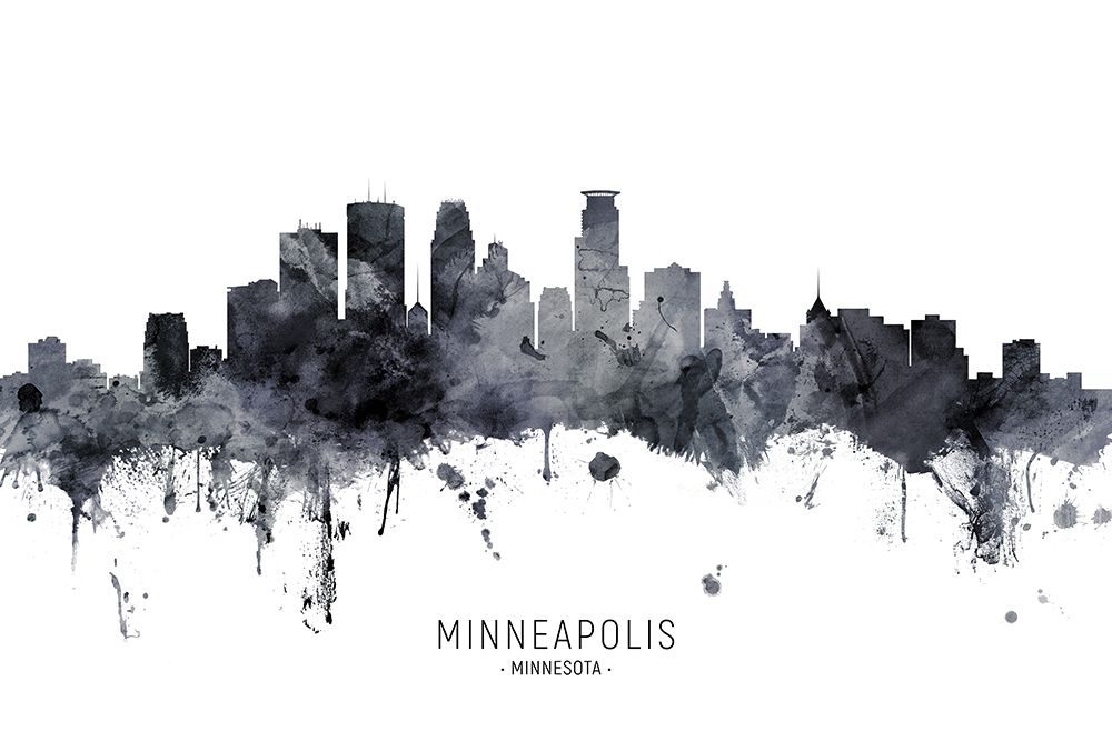 Minneapolis Minnesota Skyline art print by Michael Tompsett for $57.95 CAD