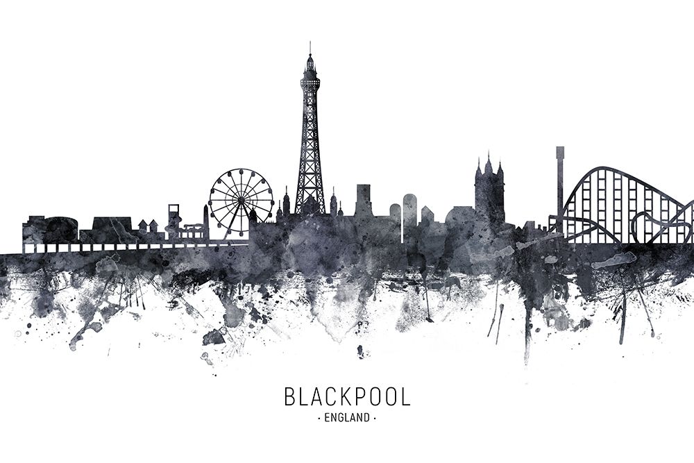 Blackpool England Skyline art print by Michael Tompsett for $57.95 CAD