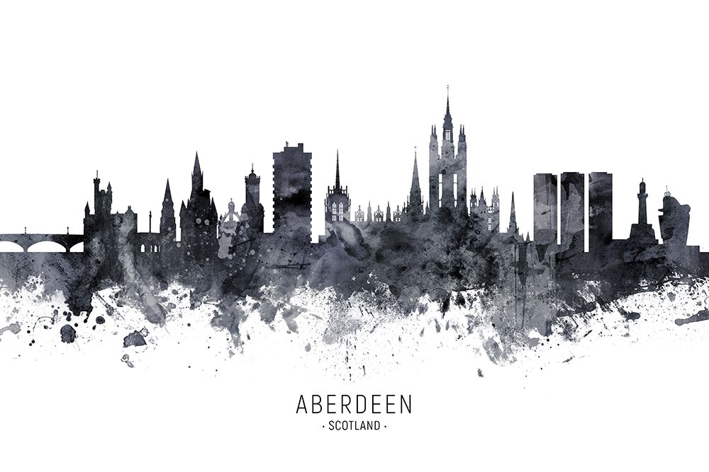 Aberdeen Scotland Skyline art print by Michael Tompsett for $57.95 CAD
