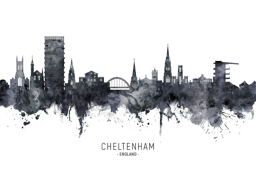 Cheltenham England Skyline art print by Michael Tompsett for $57.95 CAD