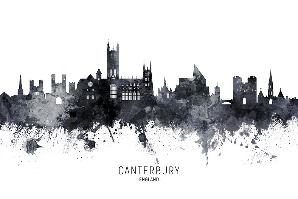 Canterbury England Skyline art print by Michael Tompsett for $57.95 CAD