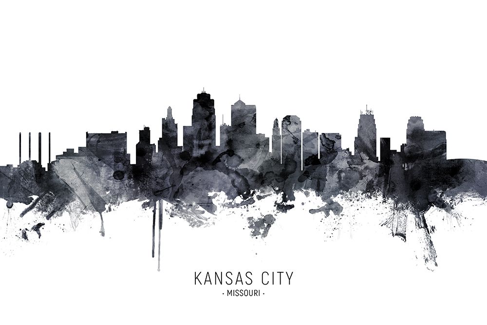 Kansas City Missouri Skyline art print by Michael Tompsett for $57.95 CAD