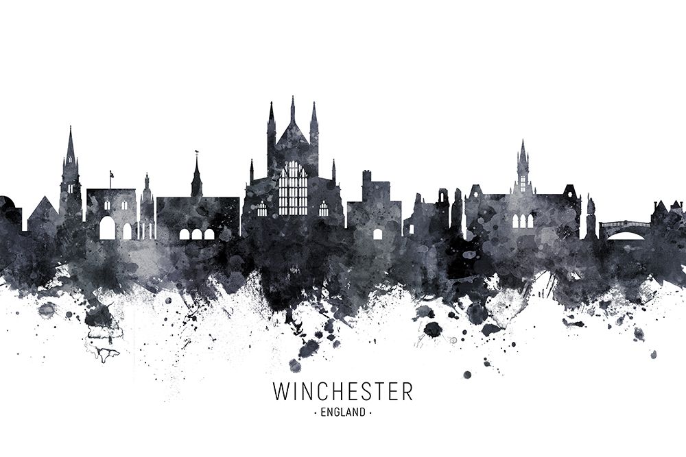 Winchester England Skyline art print by Michael Tompsett for $57.95 CAD