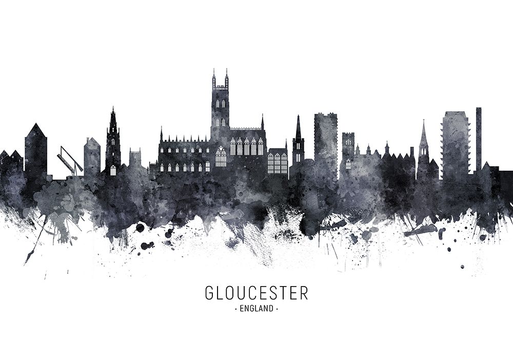 Gloucester England Skyline art print by Michael Tompsett for $57.95 CAD
