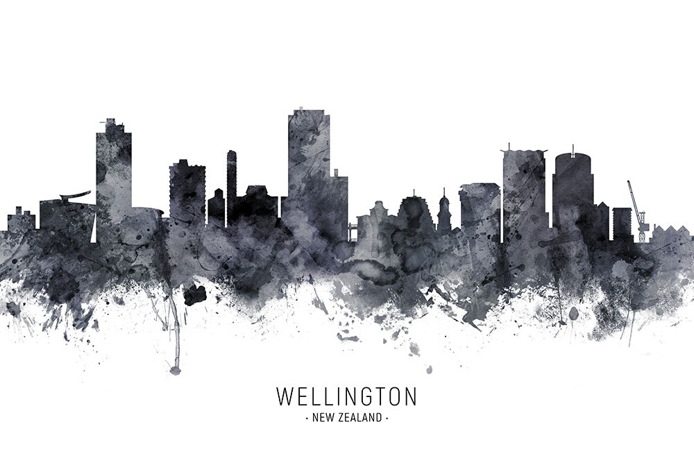 Wellington New Zealand Skyline art print by Michael Tompsett for $57.95 CAD