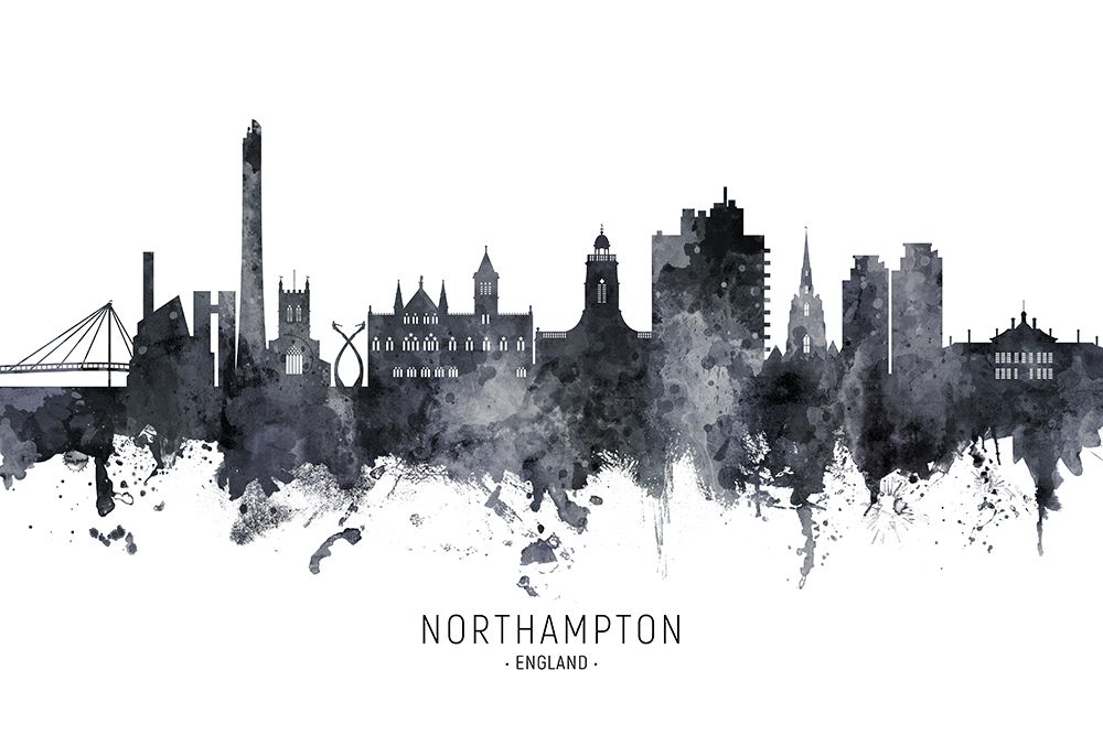 Northampton England Skyline art print by Michael Tompsett for $57.95 CAD