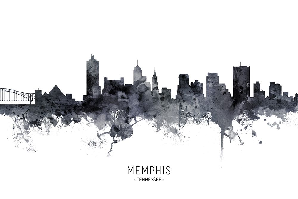 Memphis Tennessee Skyline art print by Michael Tompsett for $57.95 CAD