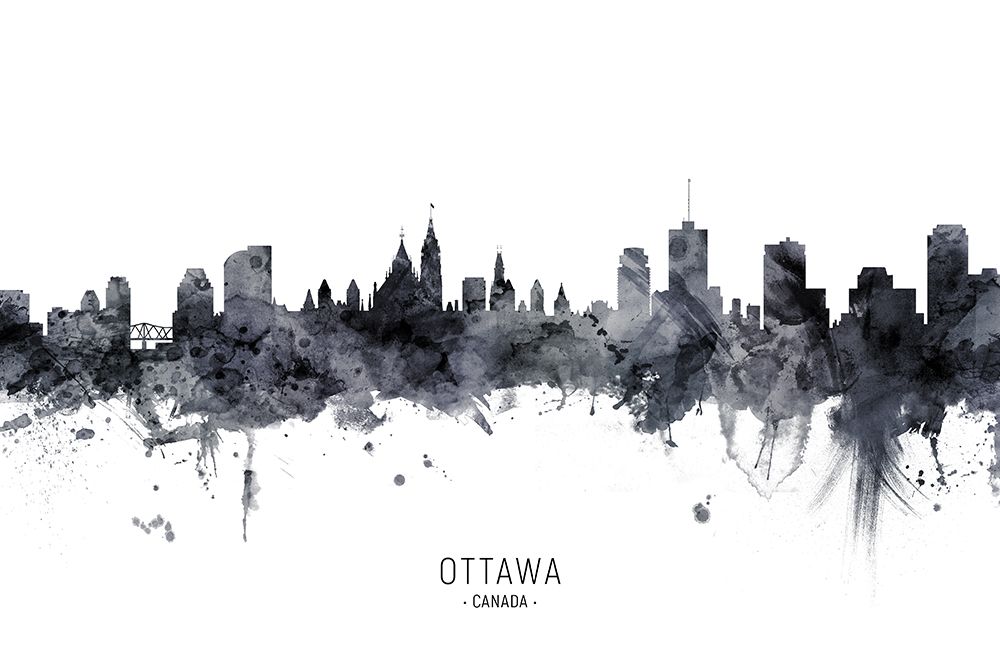 Ottawa Canada Skyline art print by Michael Tompsett for $57.95 CAD