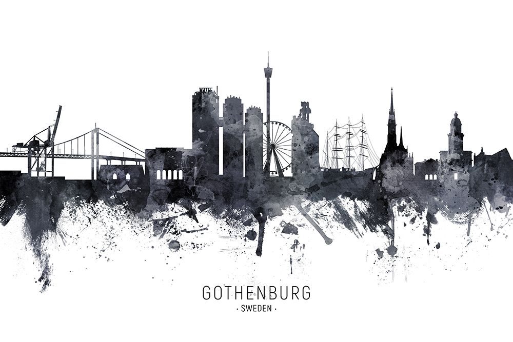 Gothenburg Sweden Skyline art print by Michael Tompsett for $57.95 CAD