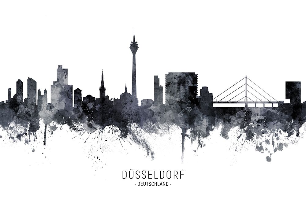 DAAndfrac14;sseldorf Germany Skyline art print by Michael Tompsett for $57.95 CAD