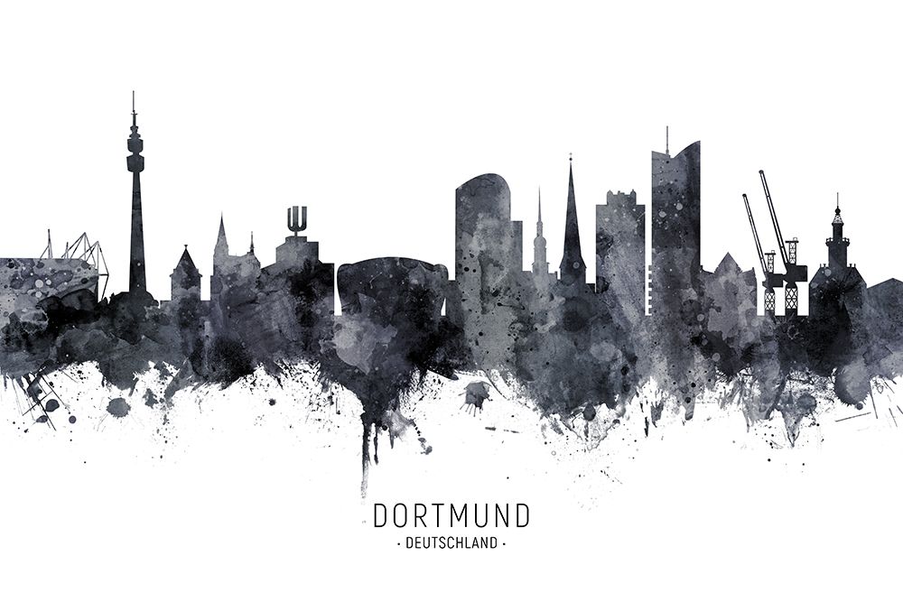 Dortmund Germany Skyline art print by Michael Tompsett for $57.95 CAD