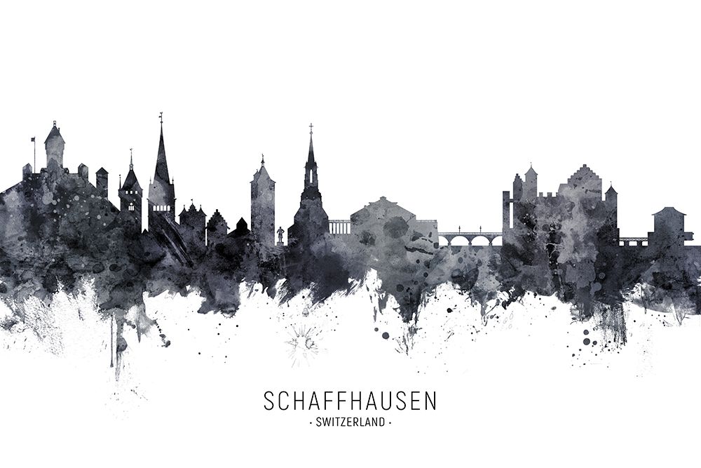 Schaffhausen Switzerland Skyline art print by Michael Tompsett for $57.95 CAD