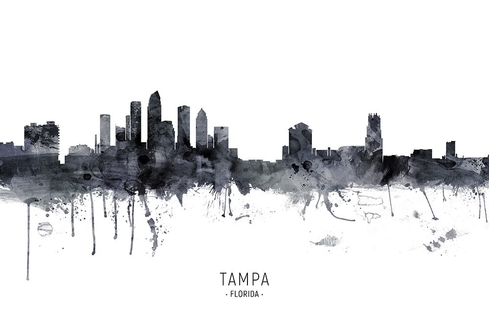 Tampa Florida Skyline art print by Michael Tompsett for $57.95 CAD