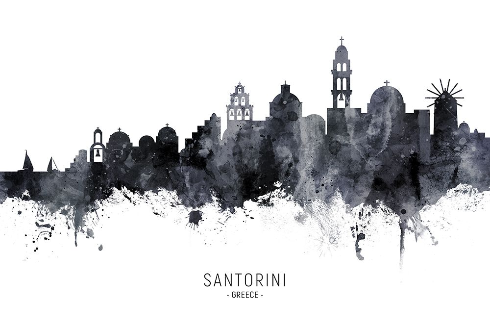 Santorini Skyline art print by Michael Tompsett for $57.95 CAD