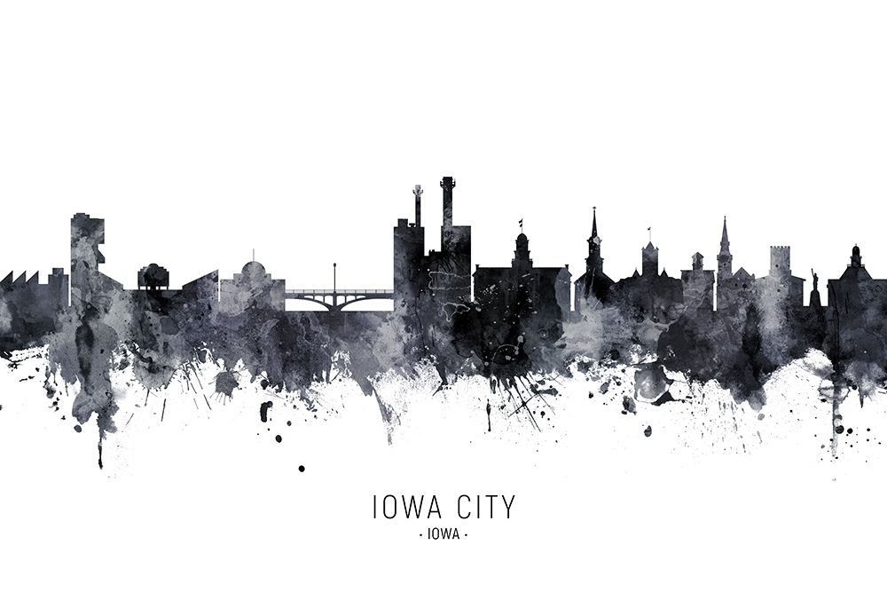 Iowa City Iowa Skyline art print by Michael Tompsett for $57.95 CAD