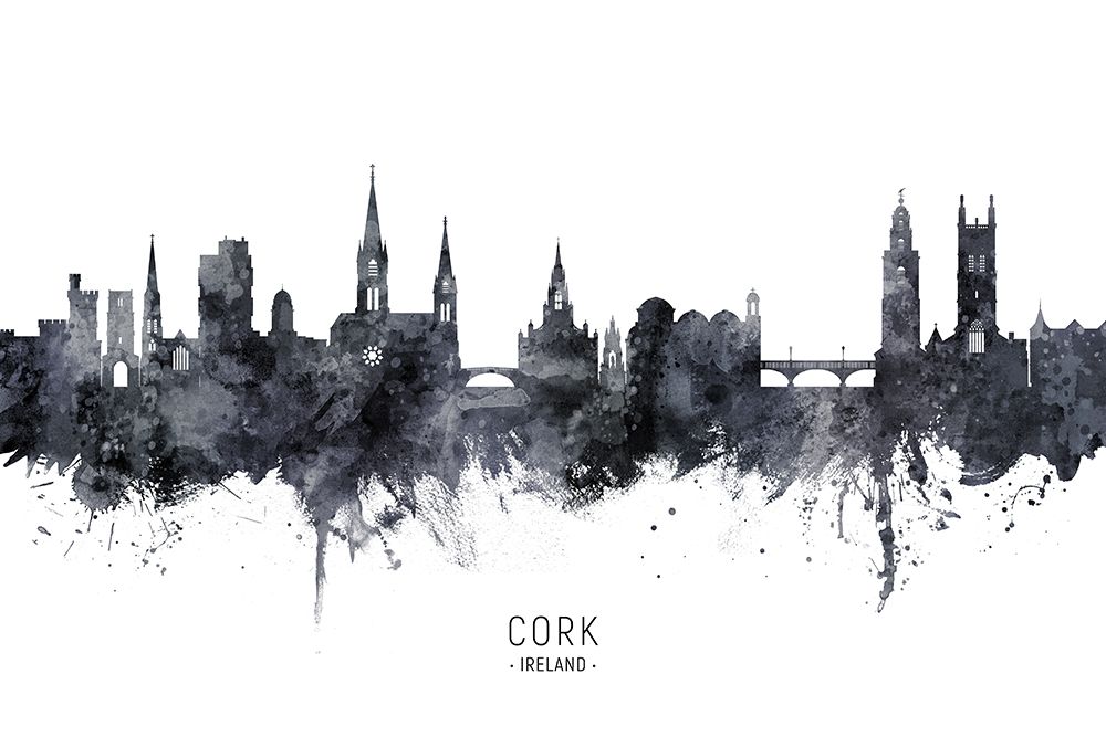 Cork Ireland Skyline art print by Michael Tompsett for $57.95 CAD