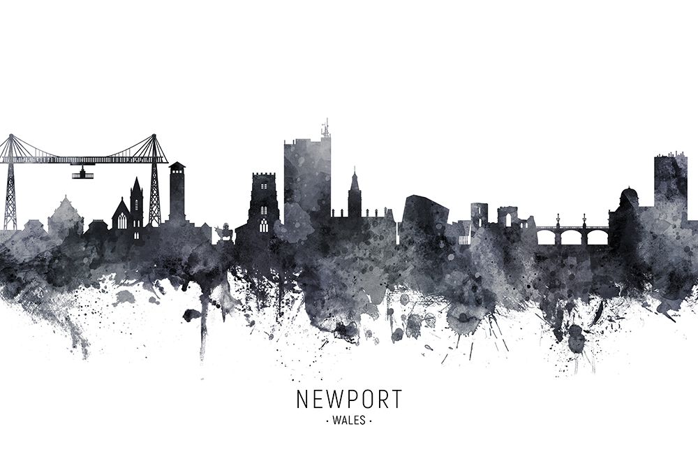 Newport Wales Skyline art print by Michael Tompsett for $57.95 CAD