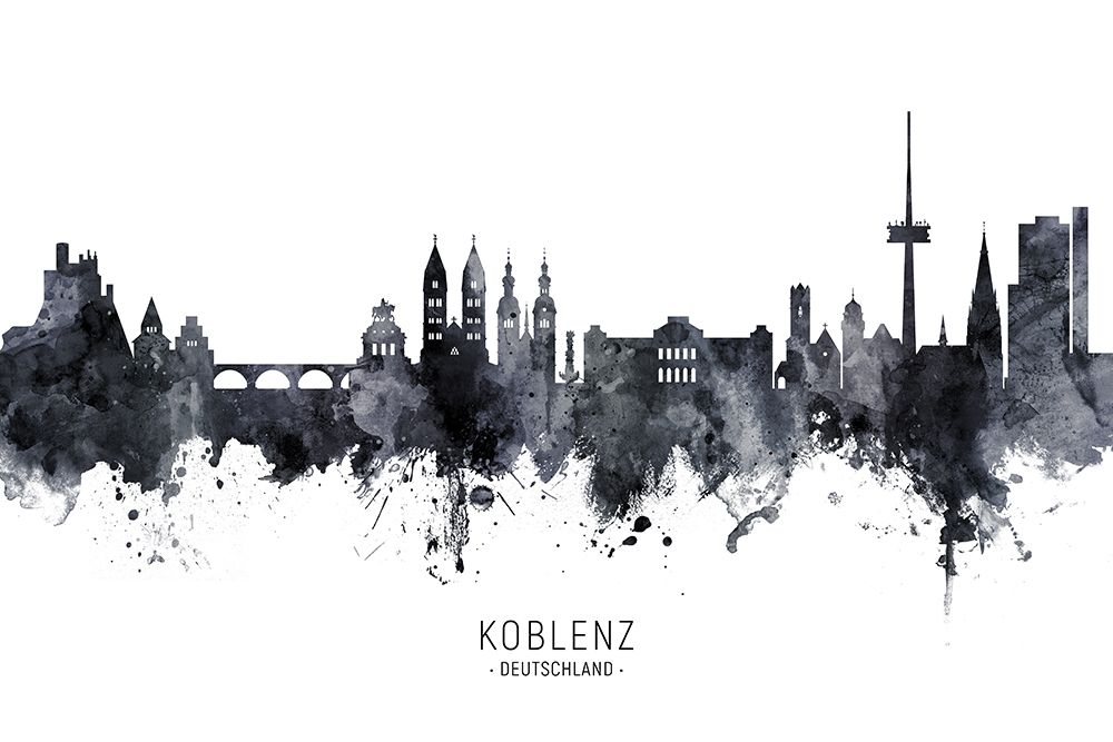 Koblenz Germany Skyline art print by Michael Tompsett for $57.95 CAD