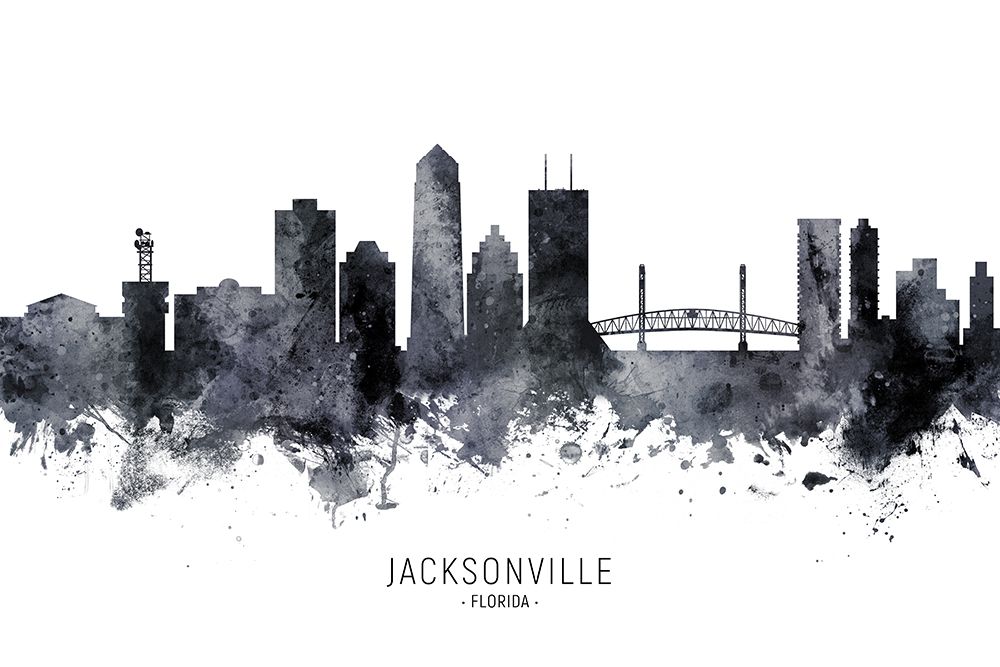Jacksonville Florida Skyline art print by Michael Tompsett for $57.95 CAD