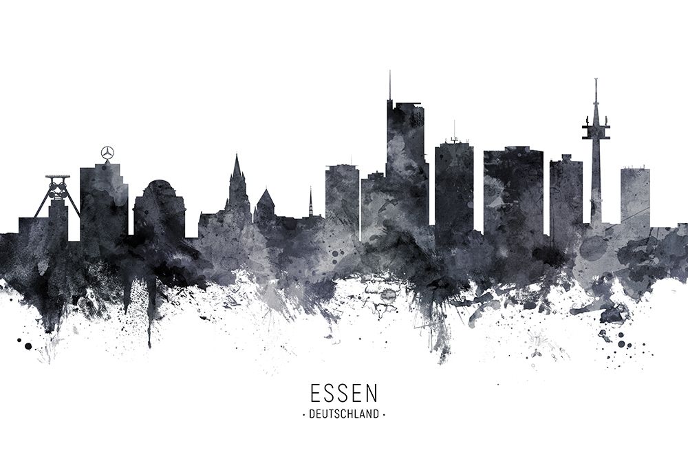 Essen Germany Skyline art print by Michael Tompsett for $57.95 CAD