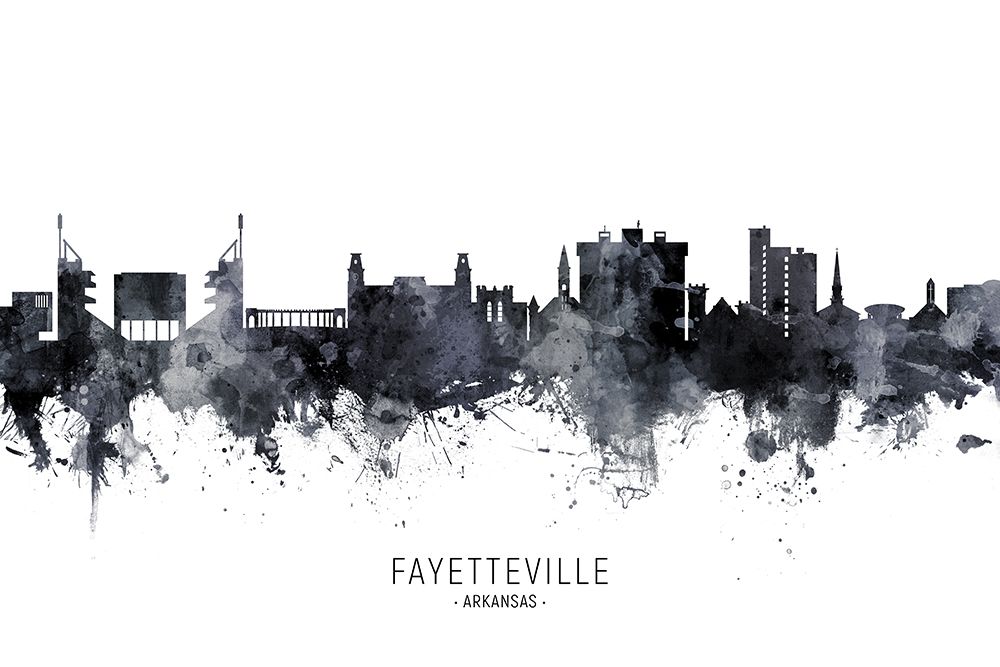 Fayetteville Arkansas Skyline art print by Michael Tompsett for $57.95 CAD