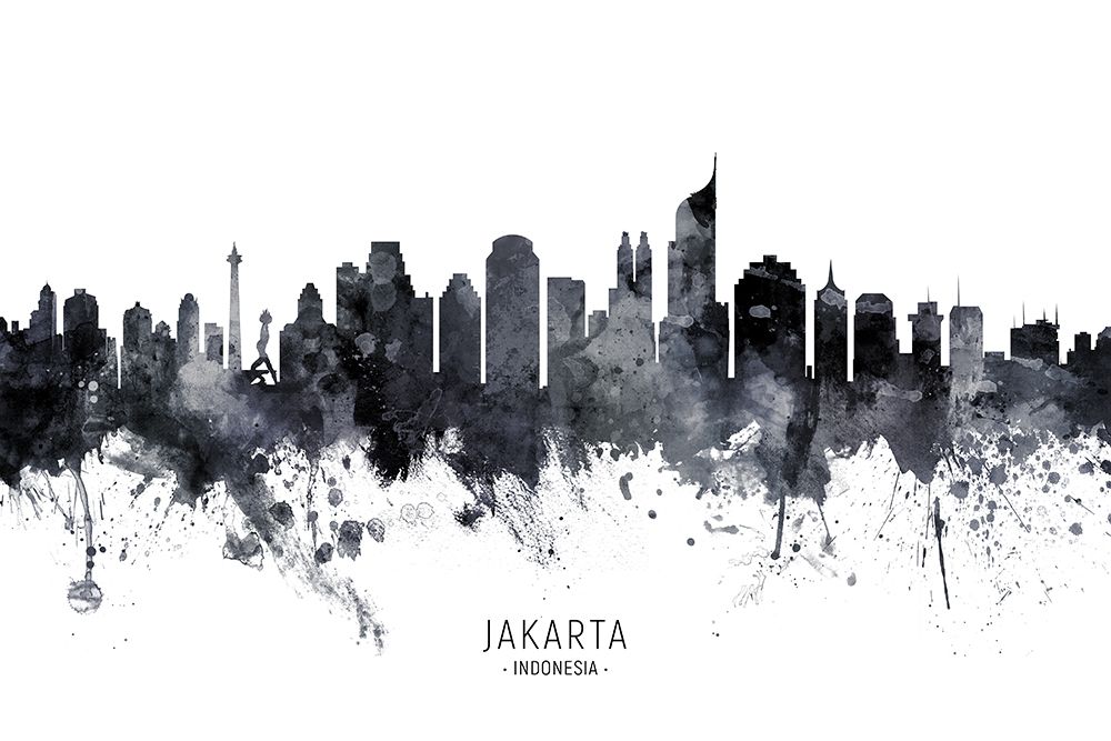 Jakarta Skyline Indonesia art print by Michael Tompsett for $57.95 CAD