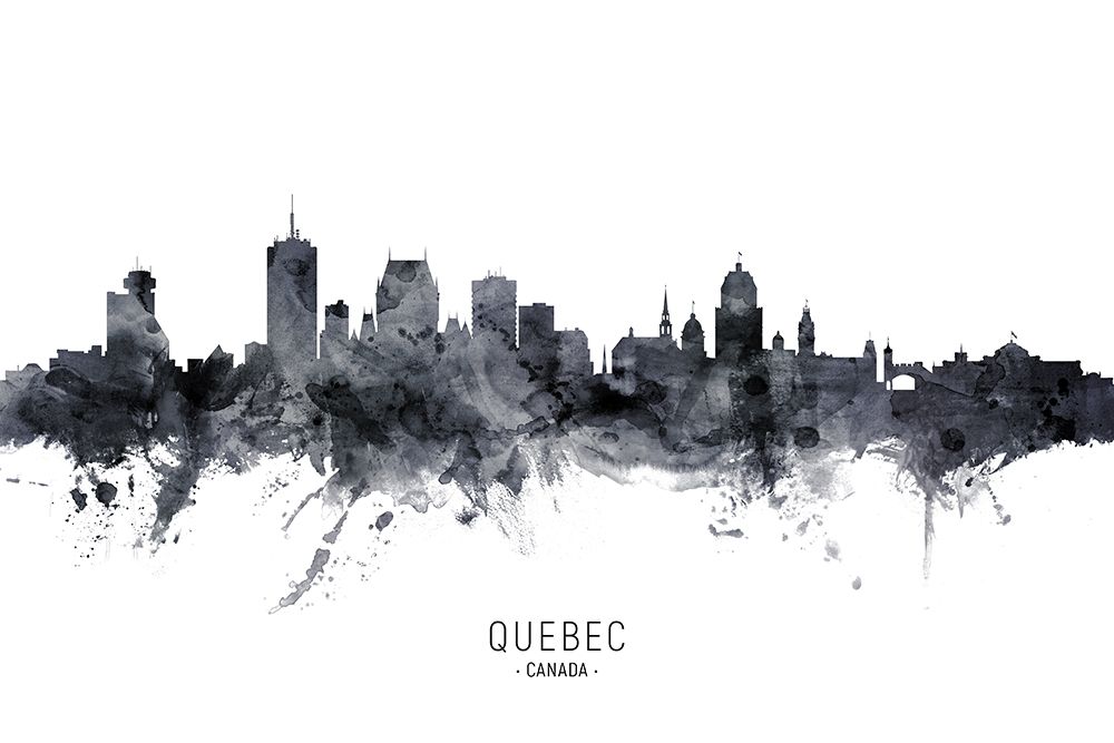 Quebec Canada Skyline art print by Michael Tompsett for $57.95 CAD