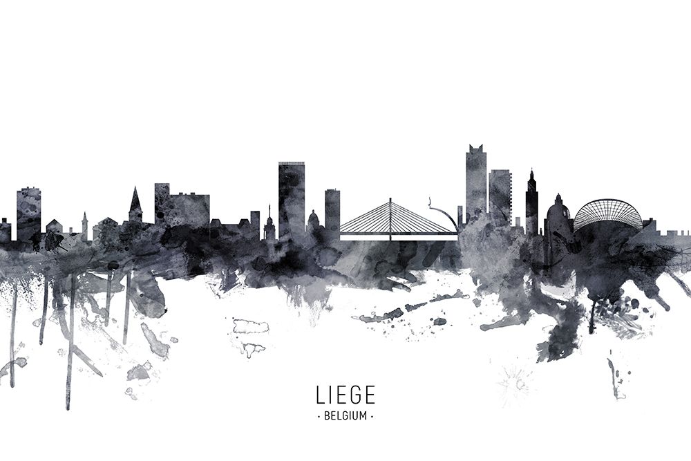Liege Belgium Skyline art print by Michael Tompsett for $57.95 CAD