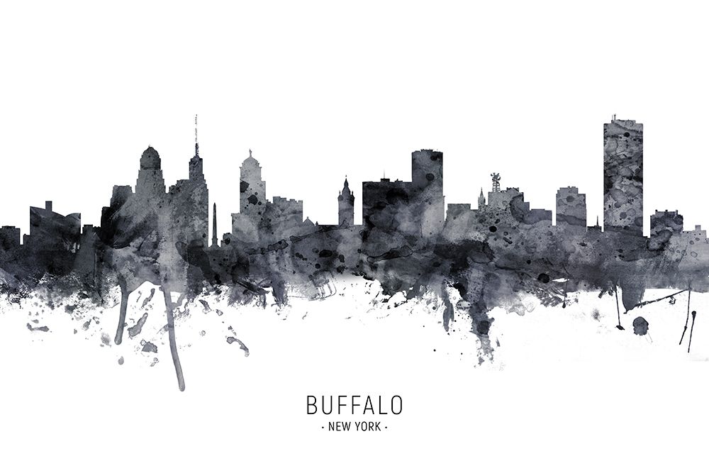 Buffalo New York Skyline art print by Michael Tompsett for $57.95 CAD