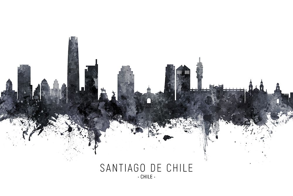Santiago de Chile Skyline art print by Michael Tompsett for $57.95 CAD